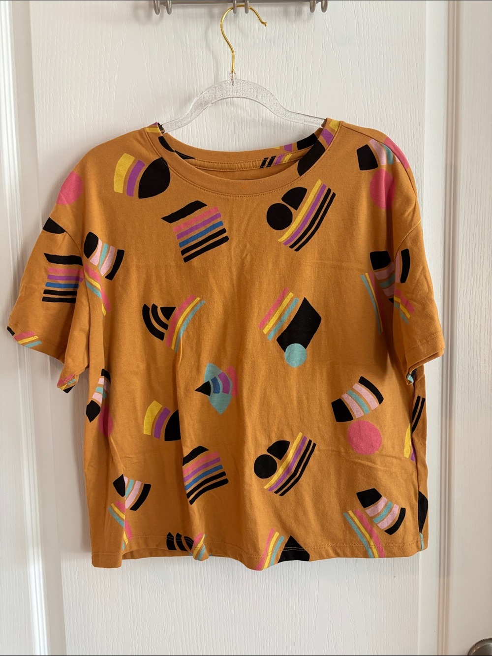 Target Pride Collection Mustard Geometric Print Short Sleeve Top Size XS